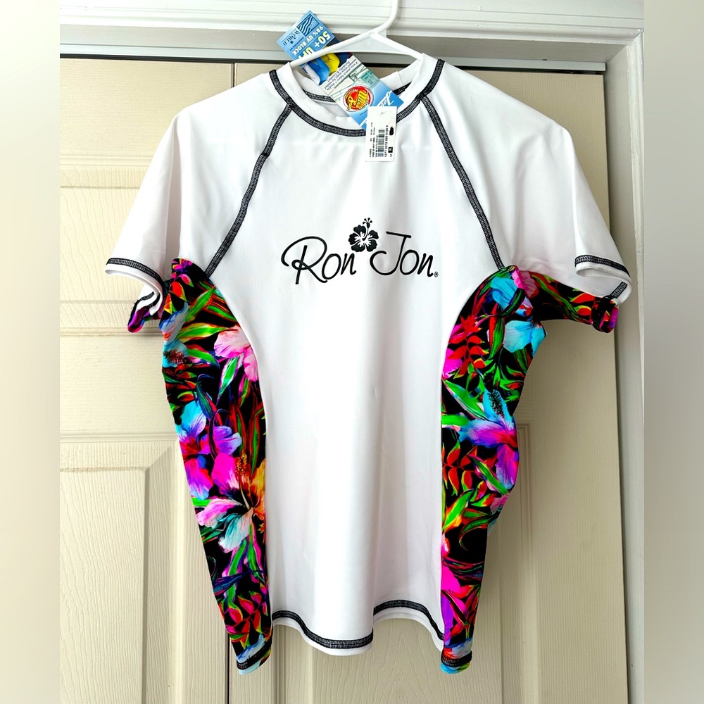 Ron Jon Womens White Hibiscus Rash Guard